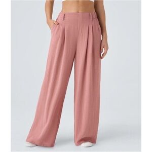 Halara Flex High Waisted Pocket Wide Leg Waffle Work Pants L NWT